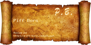 Piff Bors névjegykártya